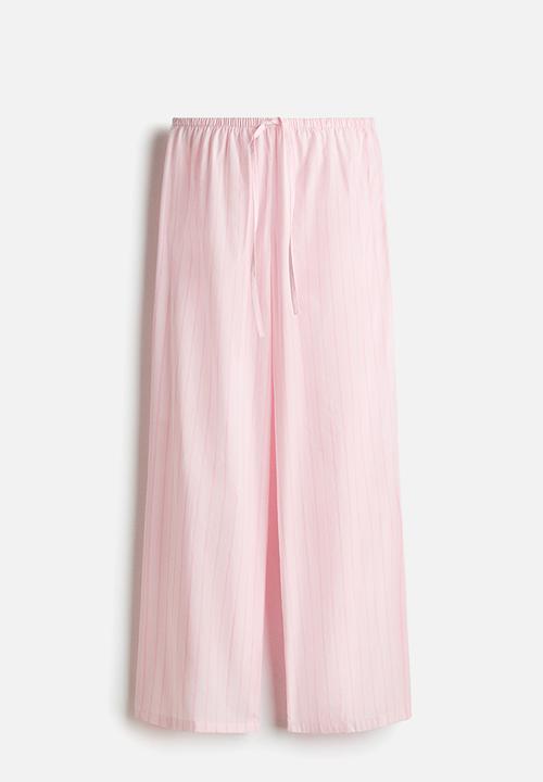 H&M - Cotton pyjama bottoms - light pink/striped