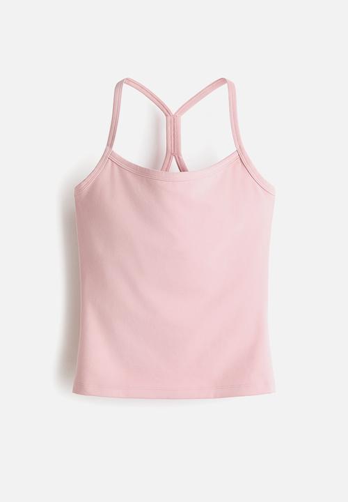 H&M - Integral-bra sports strappy top with softmove? - blush pink