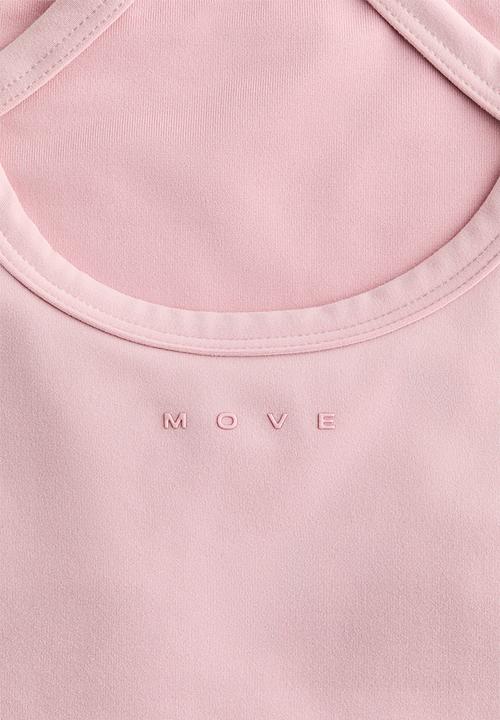 H&M - Integral-bra sports strappy top with softmove? - blush pink