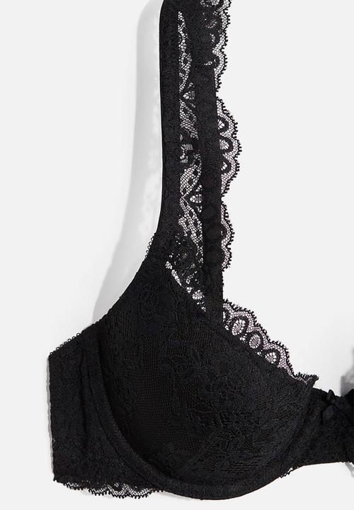 H&M - Lace push-up bra - black