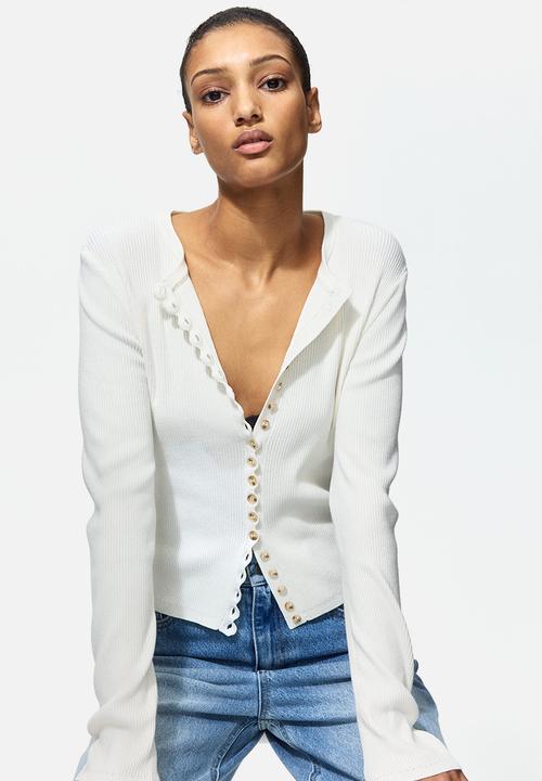 H&M - Ribbed cardigan - cream