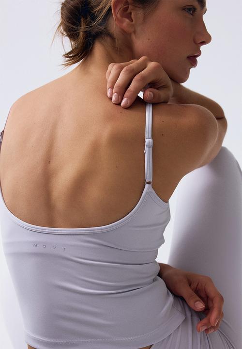 H&M - Integral-bra sports strappy top with softmove? - lilac
