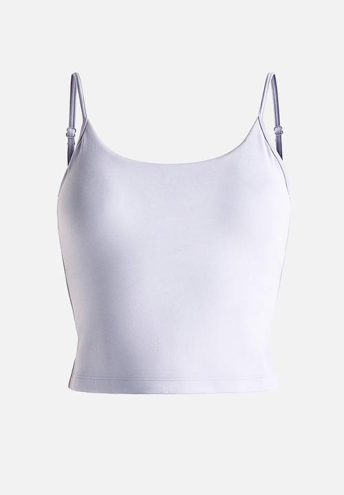 H&M - Integral-bra sports strappy top with softmove? - lilac