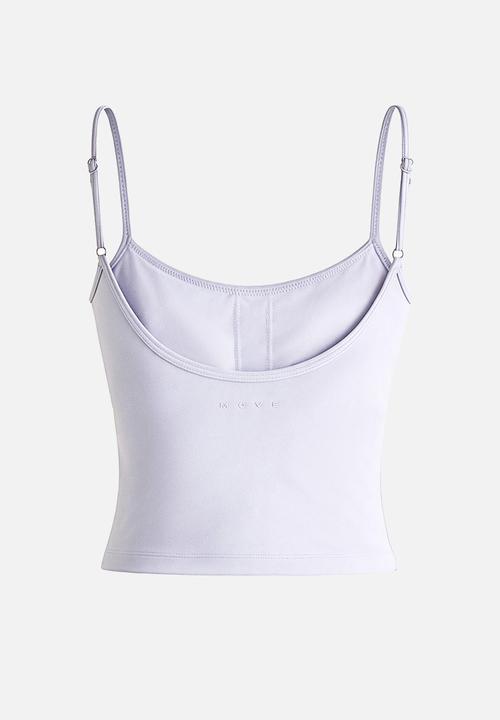 H&M - Integral-bra sports strappy top with softmove? - lilac