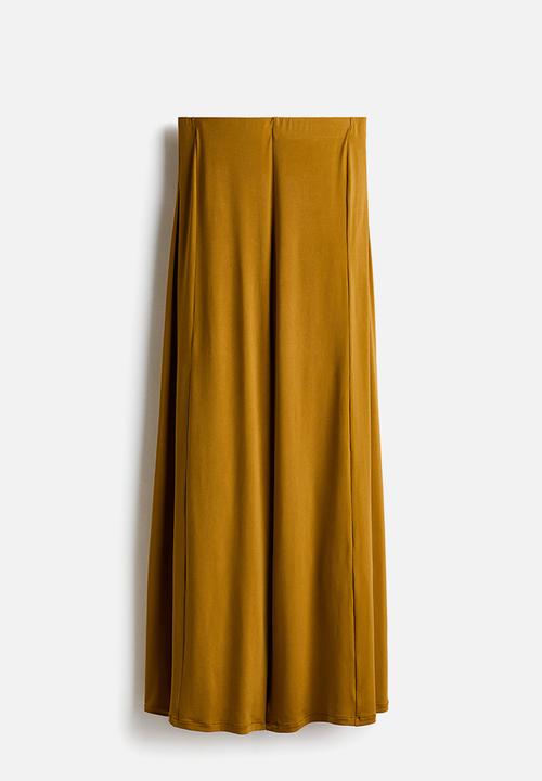 H&M - Wide jersey trousers - mustard yellow