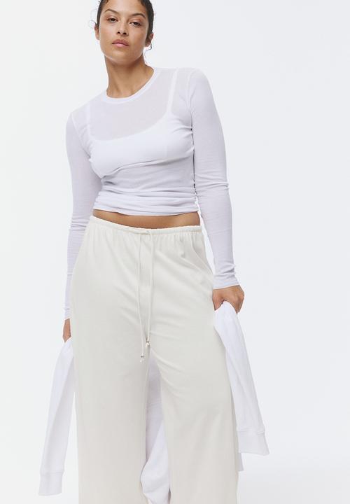 H&M - Cotton drawstring trousers - cream