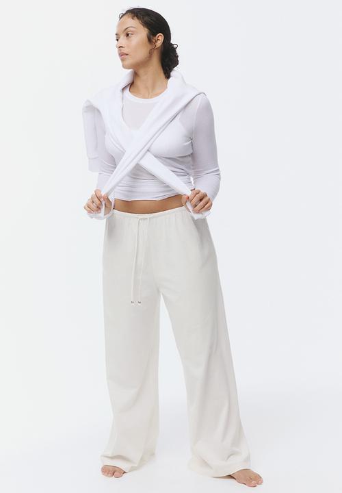 H&M - Cotton drawstring trousers - cream