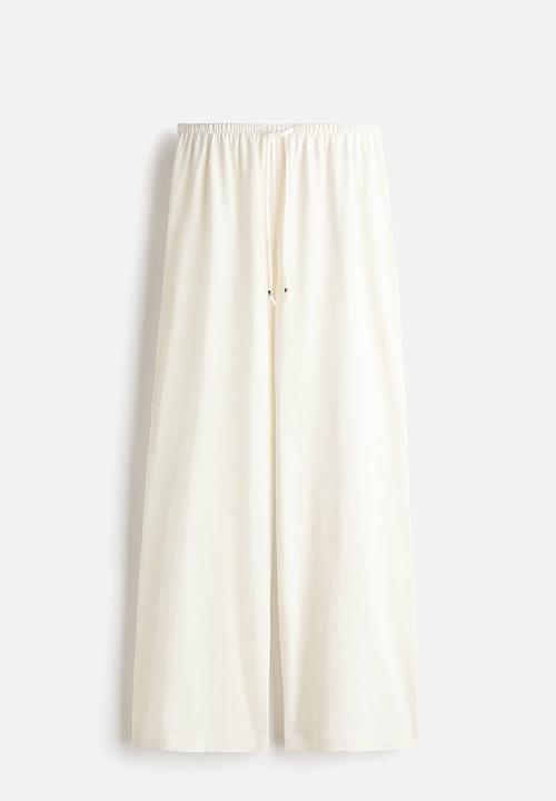 H&M - Cotton drawstring trousers - cream