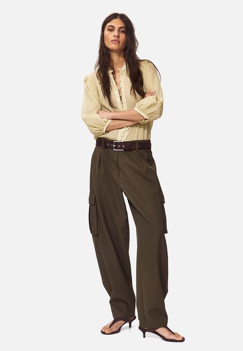 H&M - Balloon-sleeved blouse - light yellow