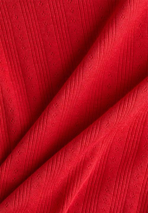 H&M - Pointelle-knit T-shirt - bright red
