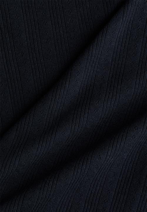 H&M - Pointelle-knit T-shirt - navy blue