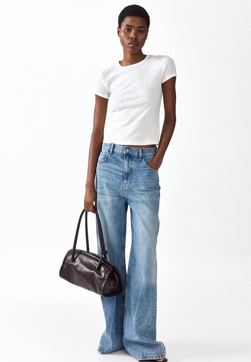 H&M - Pointelle-knit T-shirt - white