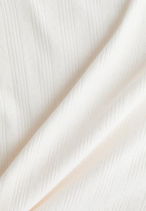 H&M - Pointelle-knit T-shirt - white
