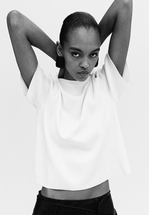 H&M - Knitted T-shirt - white