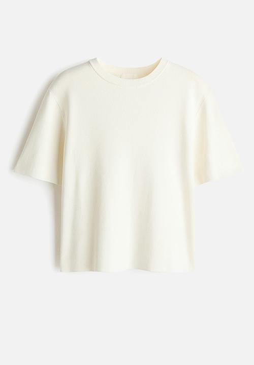 H&M - Knitted T-shirt - white