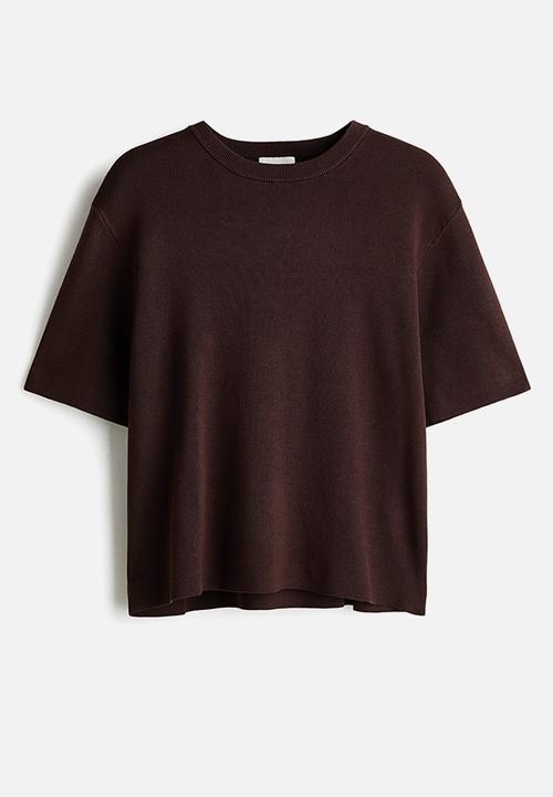 H&M - Knitted T-shirt - dark brown