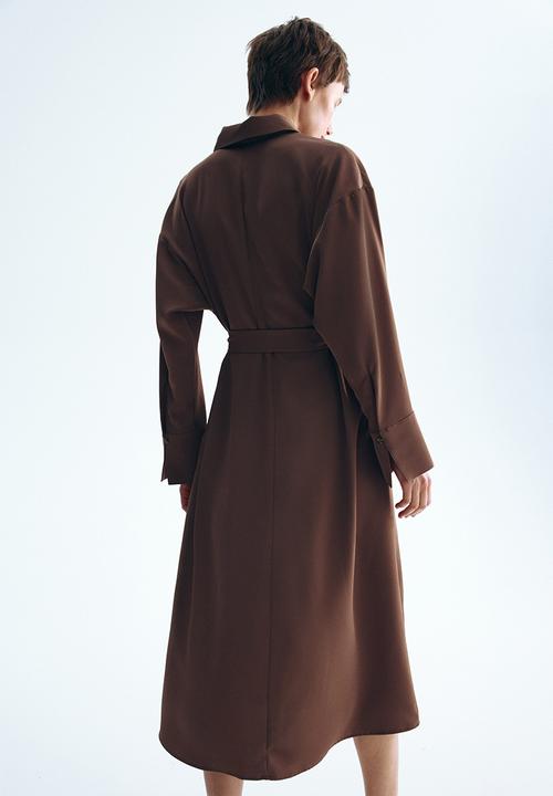 H&M - Belted shirt dress - brown
