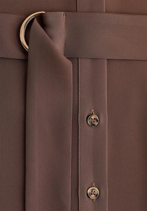 H&M - Belted shirt dress - brown