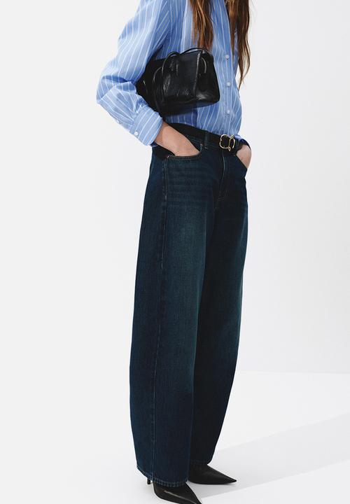 H&M - Barrel regular waist jeans - dark denim blue