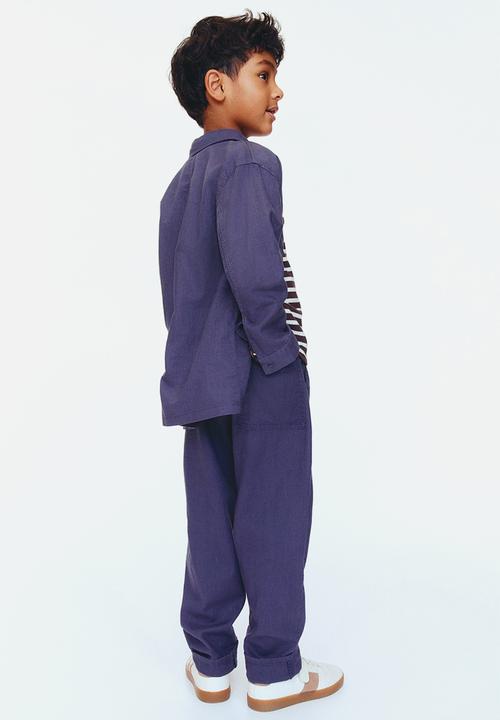 H&M - Linen-blend trousers - navy blue