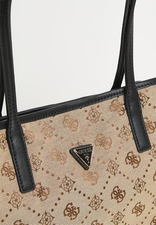 GUESS - Victtoria 2 In 1 Tote -Latte Logo/Black