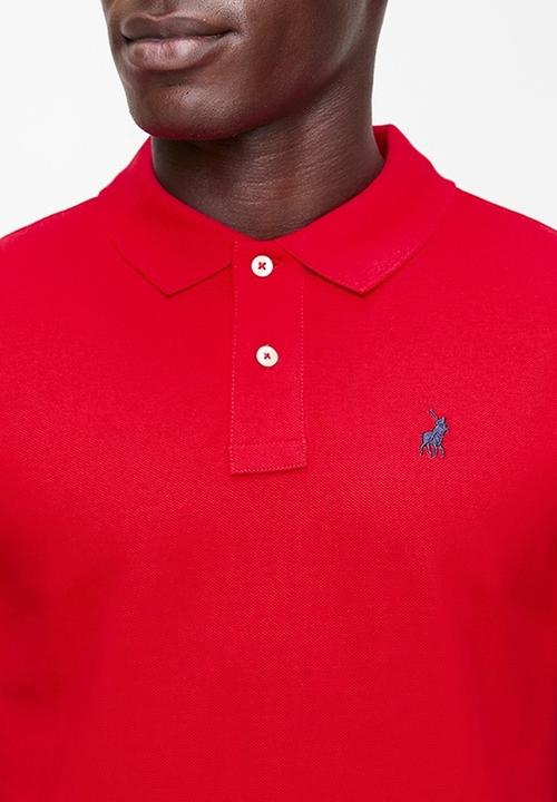 POLO - Mens stretch pique short sleeve golfer - red