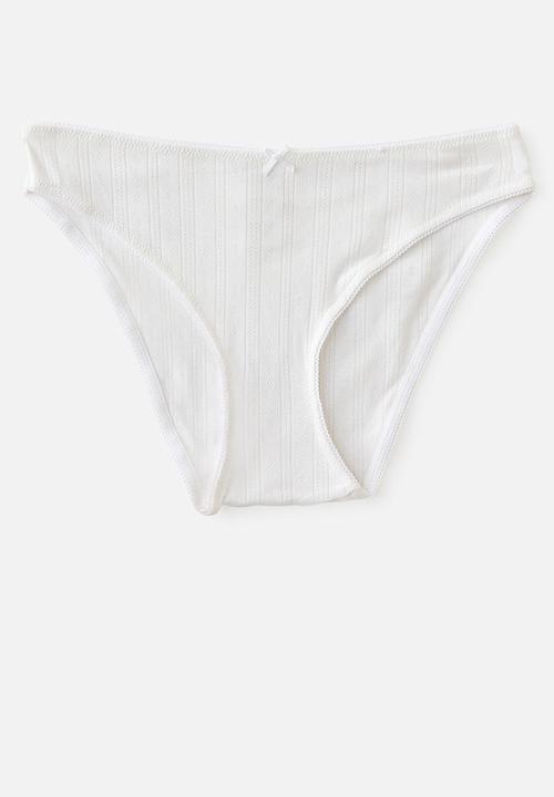 Cotton On - Cotton pointelle bikini brief 3 pack - black/white/butterscotch
