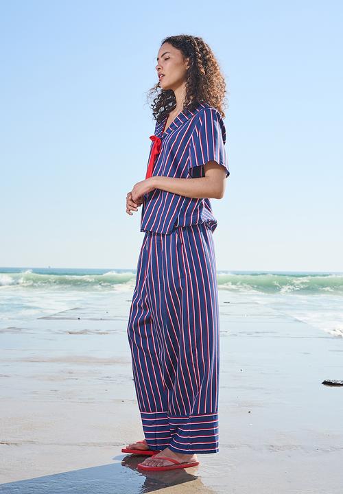 Me&B - Le Weekend Sailor Collar Shirt - Navystripe