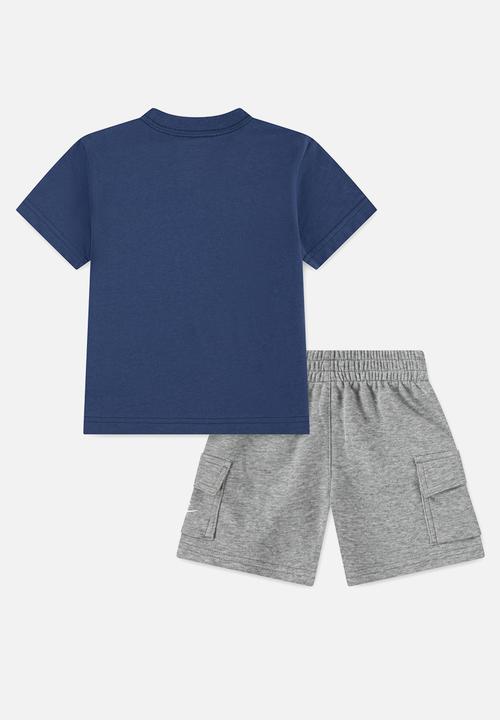 Nike - Nkb B Nsw Pkt Tee Ft Short Set - Dk Grey Heather