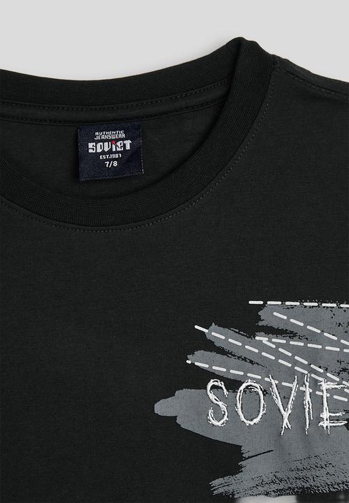 SOVIET - Boys Short Sleeve Crew Neck Tee (Box Fit) - Black