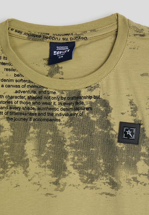 SOVIET - Boys Rotary Print T-Shirt - Kelp