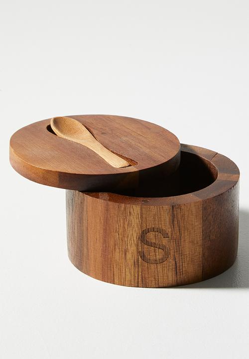 Home Classix - Home Classix Acacia Wooden Spice Jar with Spoon - brown