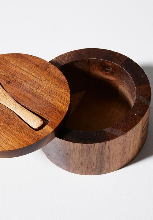 Home Classix - Home Classix Acacia Wooden Spice Jar with Spoon - brown