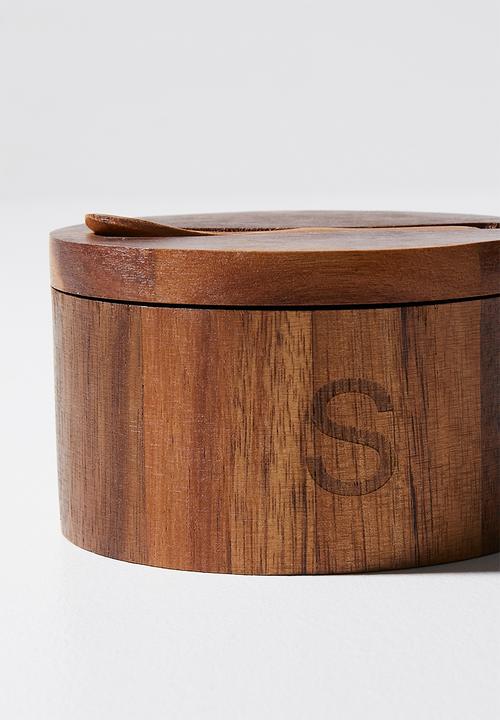 Home Classix - Home Classix Acacia Wooden Spice Jar with Spoon - brown