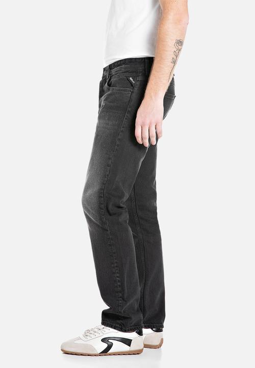 Replay - 12 Oz black od black cotton denim - black delavè