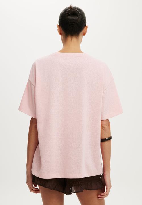 Cotton On - V Neck Vacay Graphic Tee - Hawaii/Bubblegum Fizz