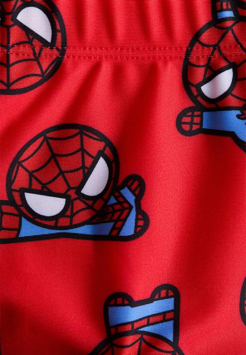 H&M - Printed swimming trunks - red/marvel comics