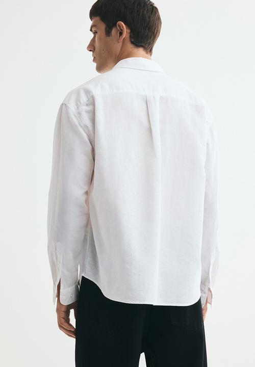 H&M - Relaxed fit linen-blend shirt - white