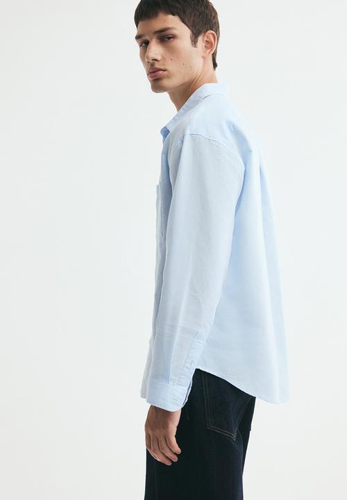 H&M - Relaxed fit linen-blend shirt - light blue