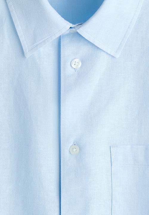 H&M - Relaxed fit linen-blend shirt - light blue