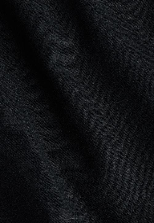 H&M - Relaxed fit linen-blend shorts - black