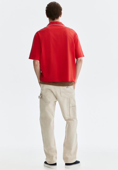 H&M - Relaxed fit printed shirt - light red/richmond
