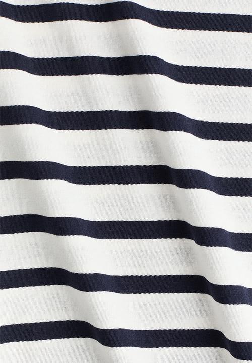 H&M - Cotton t-shirt - white/navy blue striped