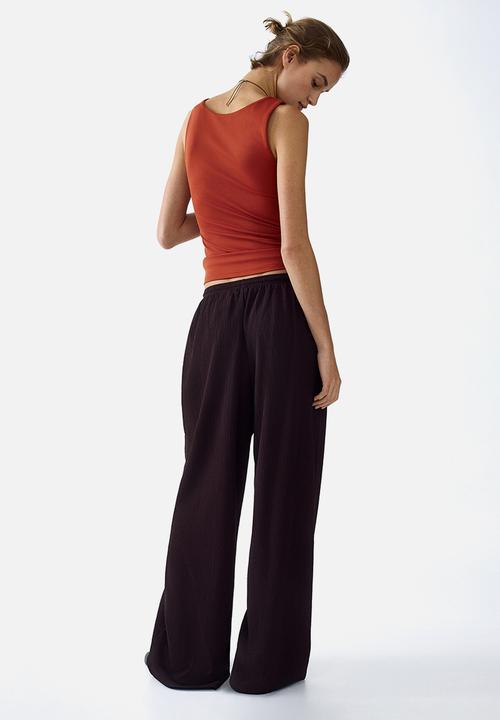 H&M - Wide pull-on trousers - dark brown