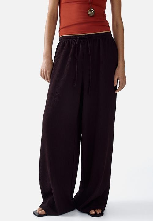 H&M - Wide pull-on trousers - dark brown