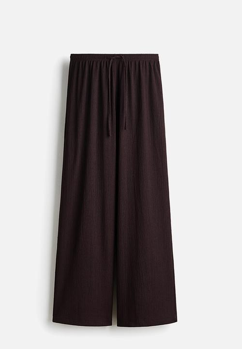 H&M - Wide pull-on trousers - dark brown