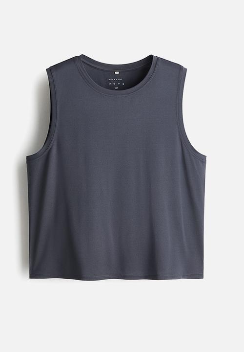 H&M - Boxy-style sports vest top with drymove? - dark clay grey