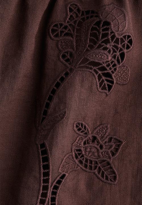 H&M - Broderie anglaise shorts - dark brown