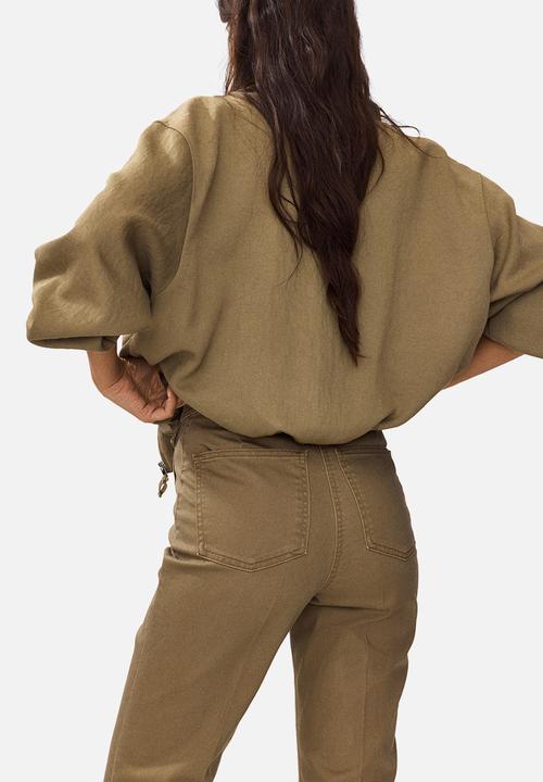 H&M - Flared ankle-length trousers - khaki green
