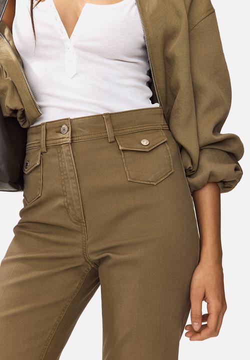 H&M - Flared ankle-length trousers - khaki green